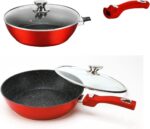 Cheffinger Koekenpan Wokpan Inductie afneembare handgreep Ø 30cm FWD-30 Rood