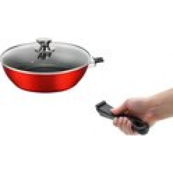 Cheffinger Koekenpan Wokpan Inductie afneembare handgreep Ø 30cm FWD-30 Rood - Afbeelding 2