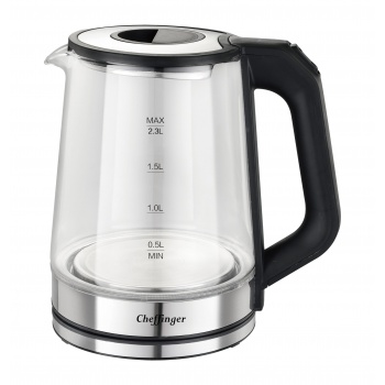 Cheffinger Glass Water kettle 2.3liters with LED indicator – CF-GWK2.3