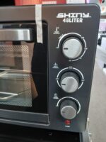 Mini Oven van 48 Liter  en ingebouwde Timer - Binnenverlichting - Elektrisch - Deuren van Dubbelglas - 100-230° - 2000W - 5 Soorten Verwarming - Mini Oven met Roterend Spit - Pizza Oven - Zwart - Afbeelding 3