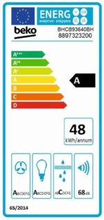 Beko BHCB63640BH afzuigkap Muurmontage Zwart, Roestvrijstaal 627 m³/uur A gratis thuis bezorgd - Afbeelding 6