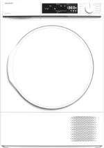 Sharp KD-NHA7S7PW21-DE warmtepomp droger voorlader A++ , 7 kg, 15 programma's, 30 minuten kort programma, zachte trommel, LED interieurverlichting, kinderslot, wit