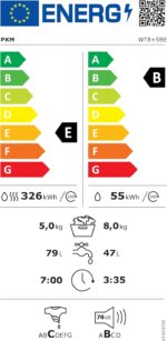 PKM WT8+5BE 5 kg/8 kg was-droog combinatie , 60 cm breed, 1400 tpm, ECO-functie, kinderbeveiliging, uitgestelde start, wit - Afbeelding 6