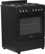 Everglades EVCK6012 - Gasfornuis - Mat Zwart - 60CM - 56 Liter - Hete Lucht Oven - 8 Ovenstanden - 5 Jaar Garantie