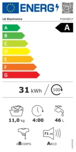 LG F4WX801Y A Wasautomaat (Voorlader) - Afbeelding 5