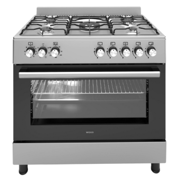 Wiggo WO-E906B(XX) gas fornuis met 5 branders, rvs