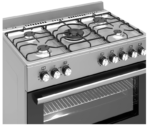 Wiggo WO-E906B(XX) gas fornuis met 5 branders, rvs - Afbeelding 3