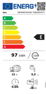 Beko DEN48520XAD - Vrijstaande vaatwasser - Afbeelding 5