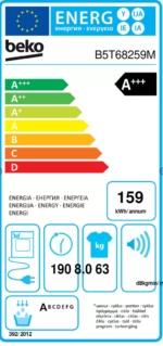 BEKO B5T68259M - Warmtepompdroger SteamCure- 8 kg - 63 dB - Afbeelding 5