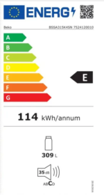 BSSA315K4SN: 54 cm 309 L Geïntegreerde koelkasten - Afbeelding 4