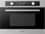 Inventum IMC6044RK - Inbouw combi-oven - Hetelucht - Magnetron - Grill - 44 liter - 45 cm hoog - Tot 230 graden - RVS/Zwart