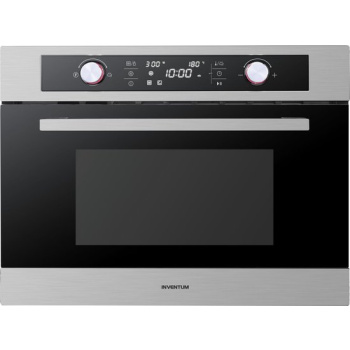 Inventum IMC6044RK - Inbouw combi-oven - Hetelucht - Magnetron - Grill - 44 liter - 45 cm hoog - Tot 230 graden - RVS/Zwart