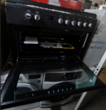 Wiggo WO‑E969R(BB) – Vrijstaand gasfornuis – 90 cm – 6 kookzones met dubbele wokbrander – 110L elektrische oven – Zwart – Elektrische vonkontsteking & vlambeveiliging – Energieklasse B – 5 jaar garantie - Afbeelding 3